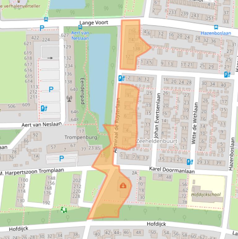 Kaart van postcodegebied 2341KC.