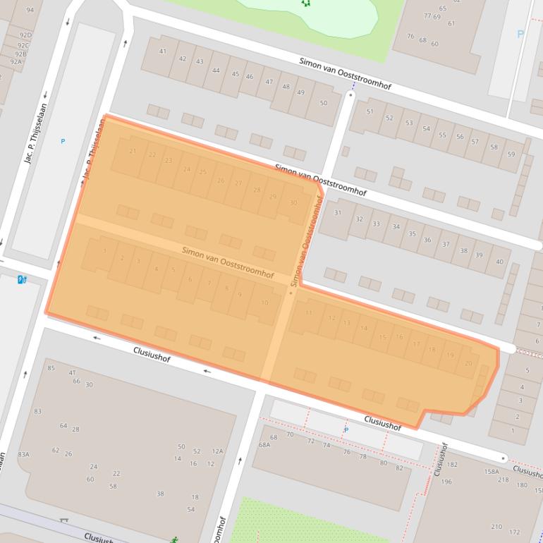 Kaart van postcodegebied 2341KE.