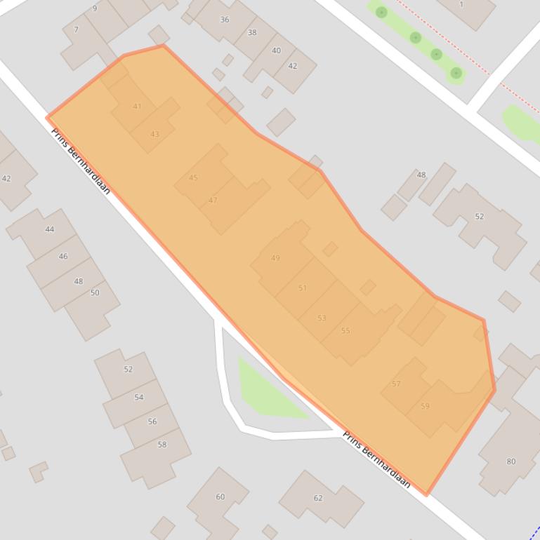 Kaart van postcodegebied 2341KJ.