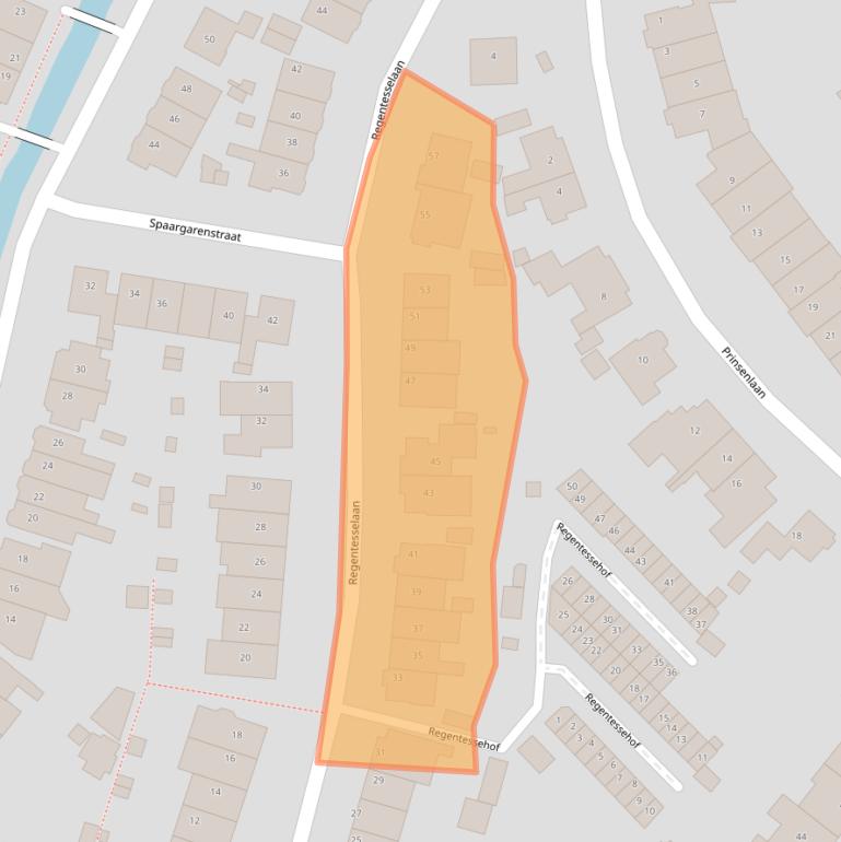 Kaart van postcodegebied 2341KN.