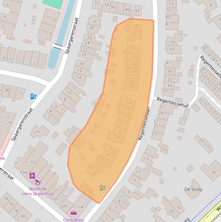 Kaart van postcodegebied 2341KP.