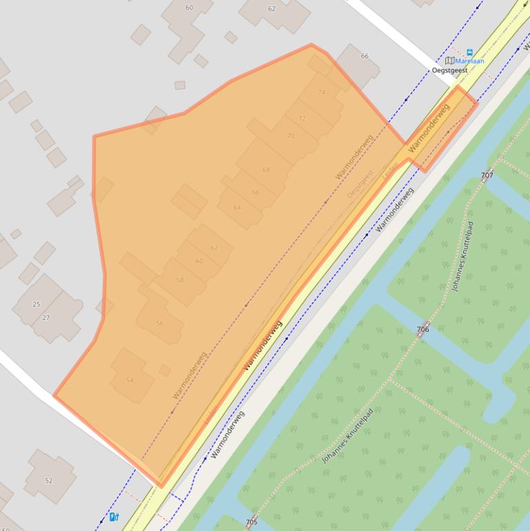 Kaart van postcodegebied 2341KX.