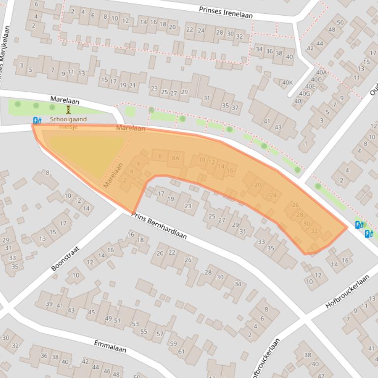 Kaart van postcodegebied 2341LD.