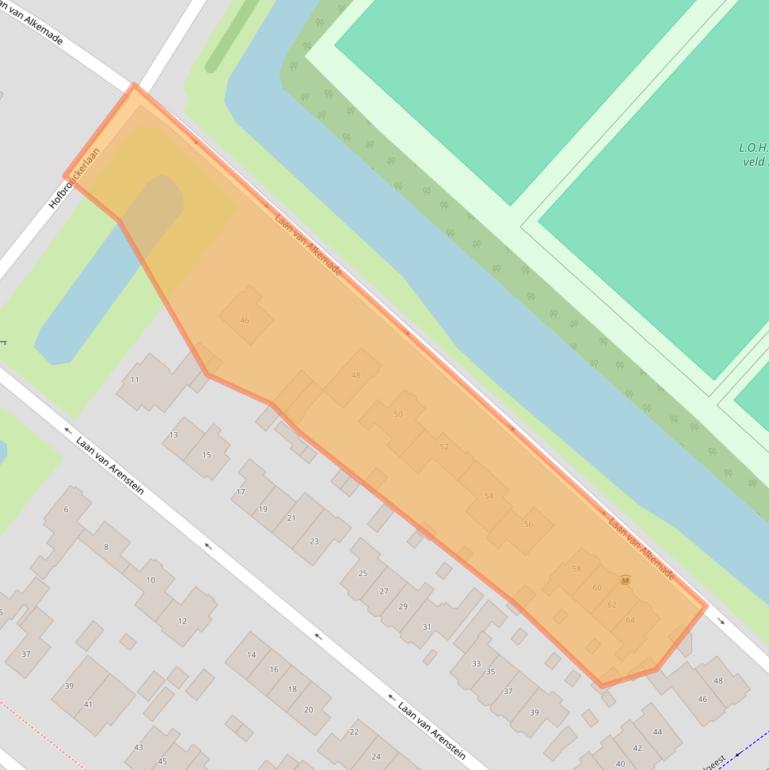 Kaart van postcodegebied 2341LK.