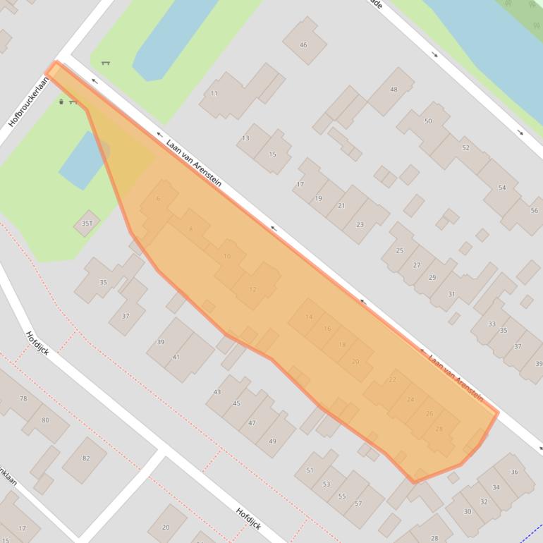 Kaart van postcodegebied 2341LT.