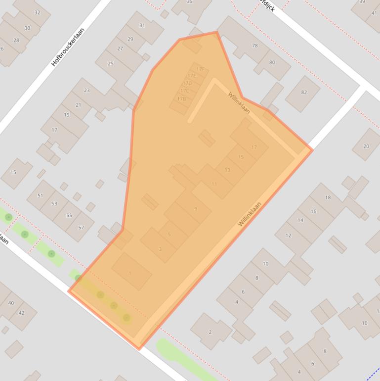 Kaart van postcodegebied 2341LV.