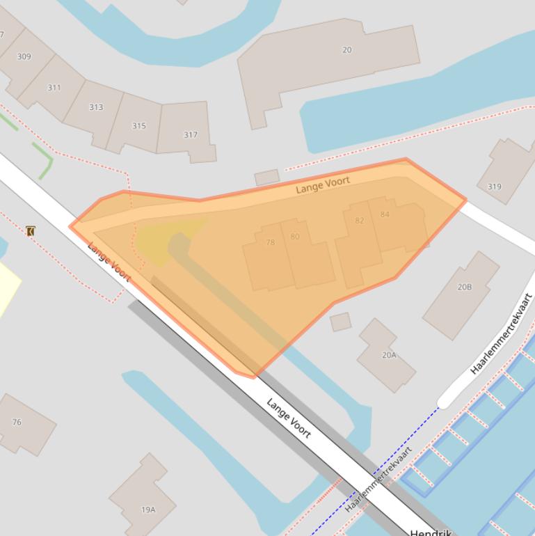 Kaart van postcodegebied 2341LZ.