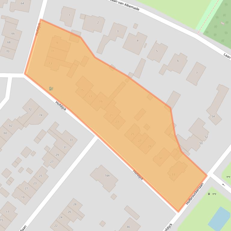 Kaart van postcodegebied 2341NA.