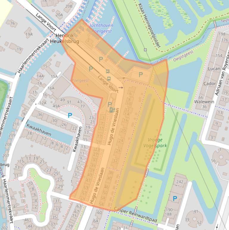 Kaart van postcodegebied 2341NT.