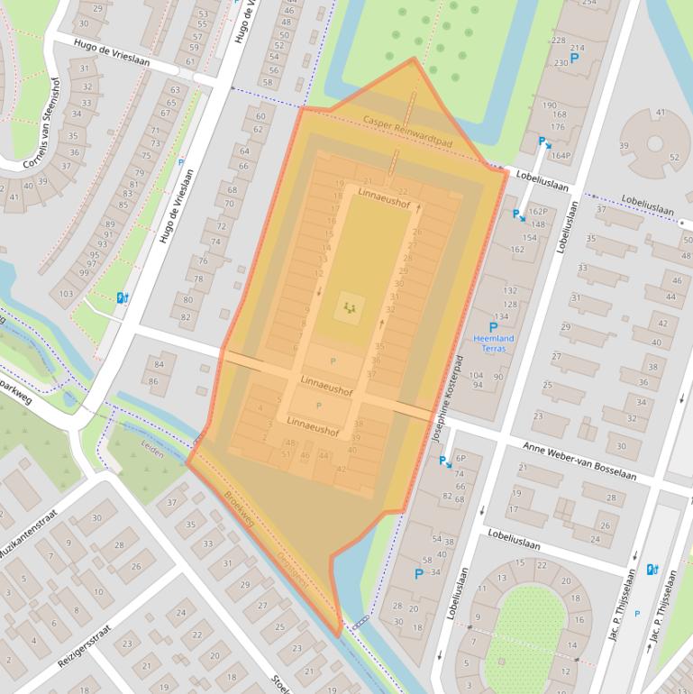 Kaart van postcodegebied 2341PA.