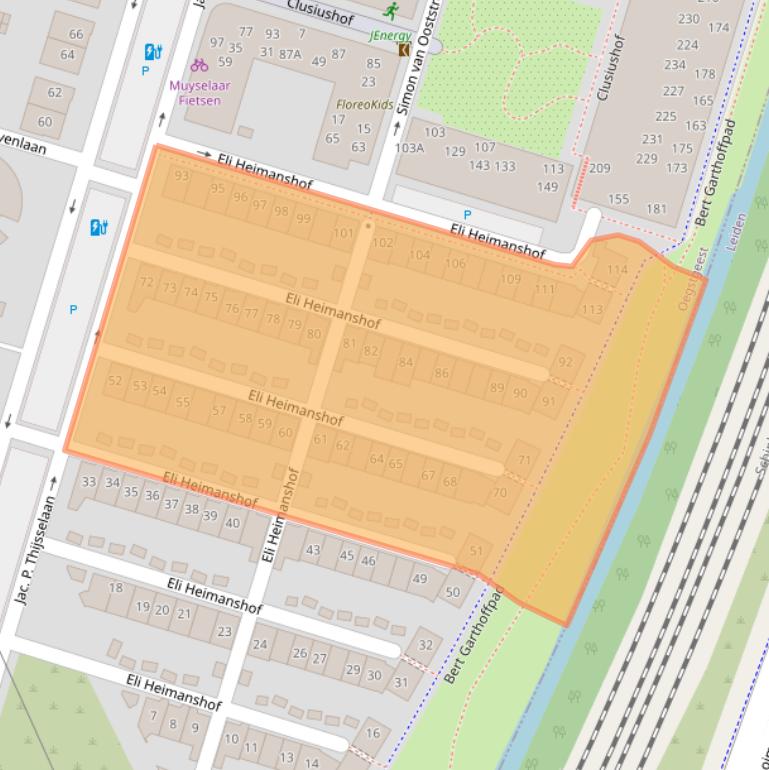 Kaart van postcodegebied 2341PH.
