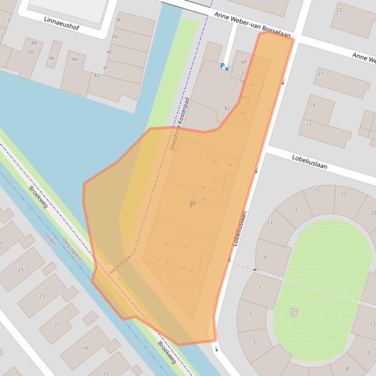 Kaart van postcodegebied 2341PJ.