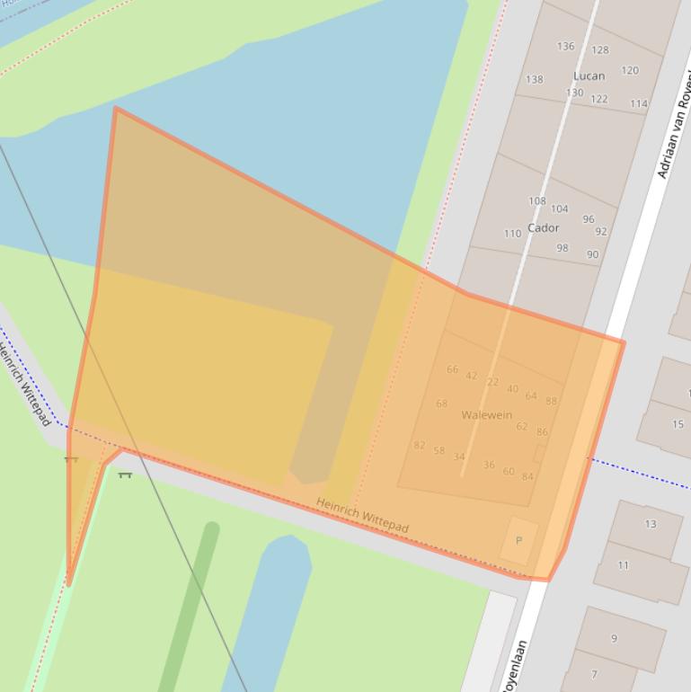 Kaart van postcodegebied 2341PS.