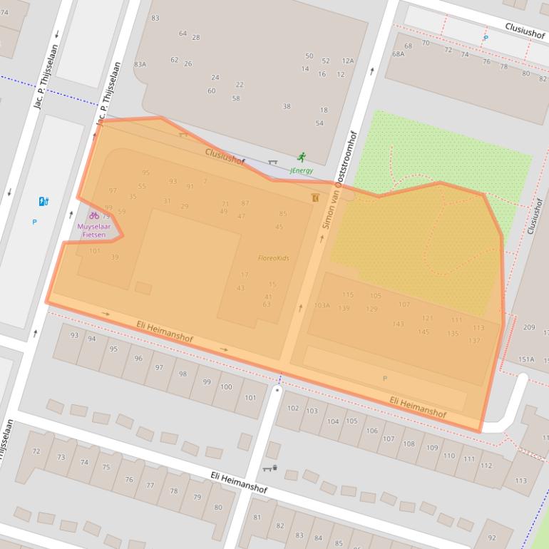 Kaart van postcodegebied 2341PT.