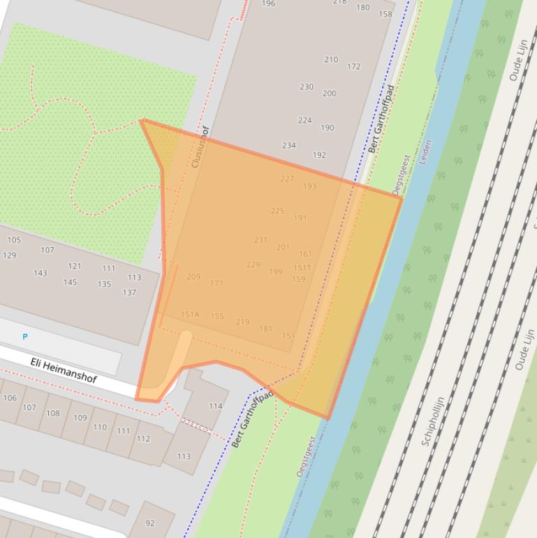 Kaart van postcodegebied 2341PV.