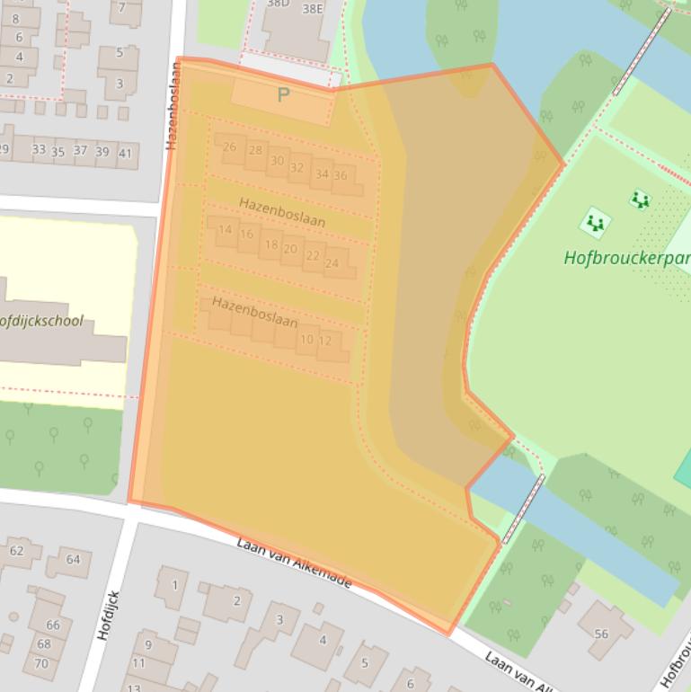 Kaart van postcodegebied 2341SB.