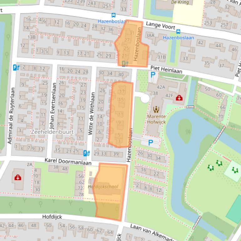 Kaart van postcodegebied 2341SE.