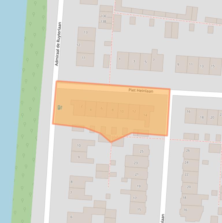 Kaart van postcodegebied 2341SJ.