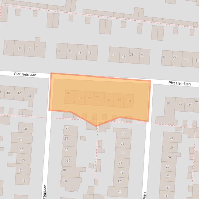 Kaart van postcodegebied 2341SK.