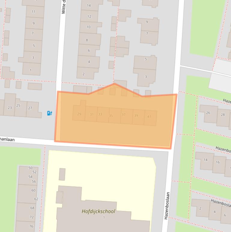 Kaart van postcodegebied 2341SZ.