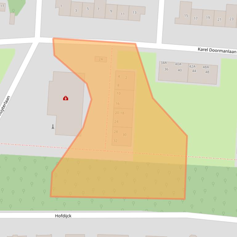 Kaart van postcodegebied 2341TA.