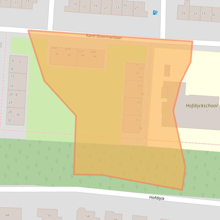 Kaart van postcodegebied 2341TB.