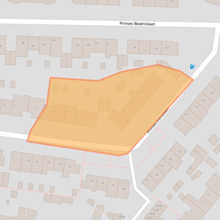 Kaart van postcodegebied 2341TR.