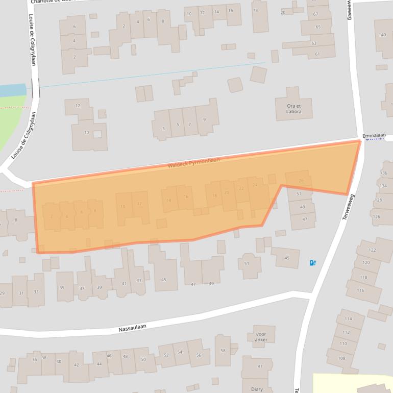 Kaart van postcodegebied 2341VB.