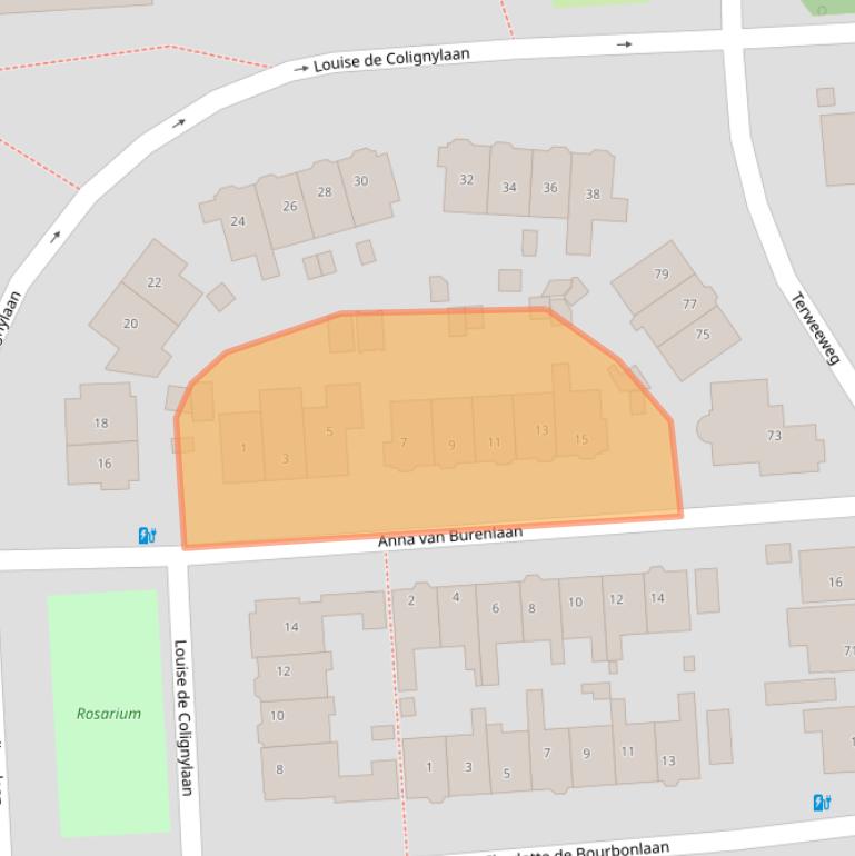 Kaart van postcodegebied 2341VE.