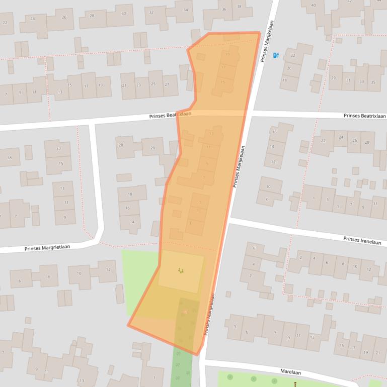 Kaart van postcodegebied 2341VK.