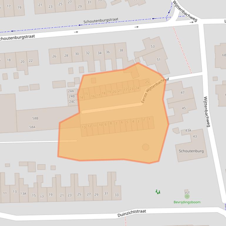 Kaart van postcodegebied 2341VS.