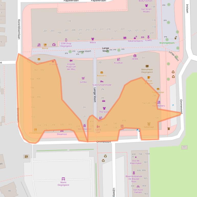 Kaart van postcodegebied 2341VT.
