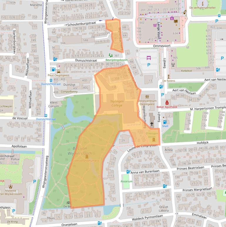 Kaart van postcodegebied 2341VX.