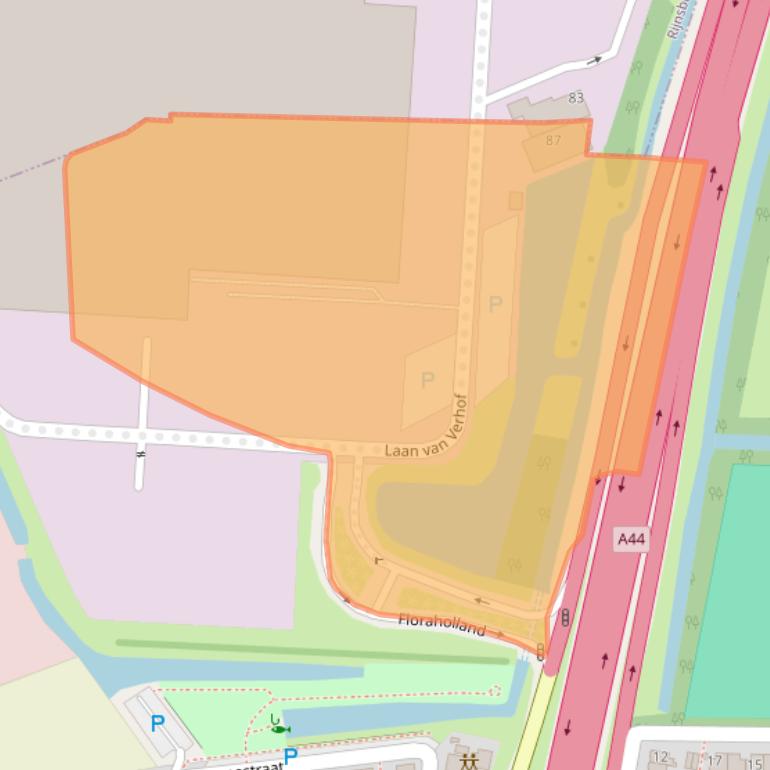 Kaart van postcodegebied 2341XA.
