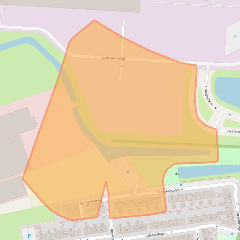 Kaart van postcodegebied 2341XE.