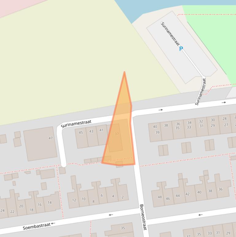 Kaart van postcodegebied 2341XP.