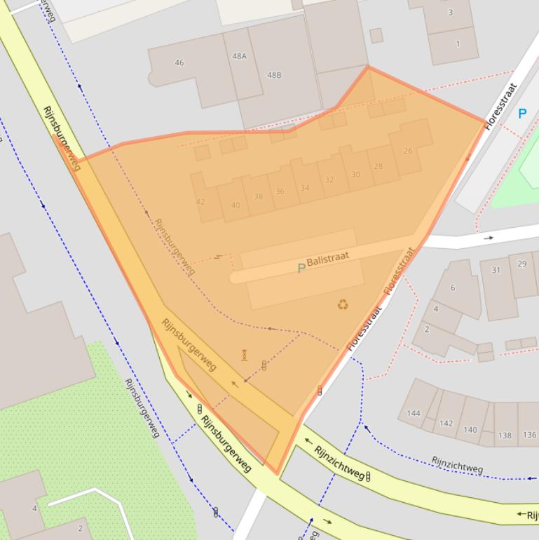 Kaart van postcodegebied 2341XW.