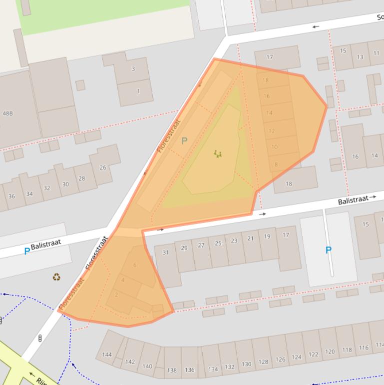 Kaart van postcodegebied 2341XX.