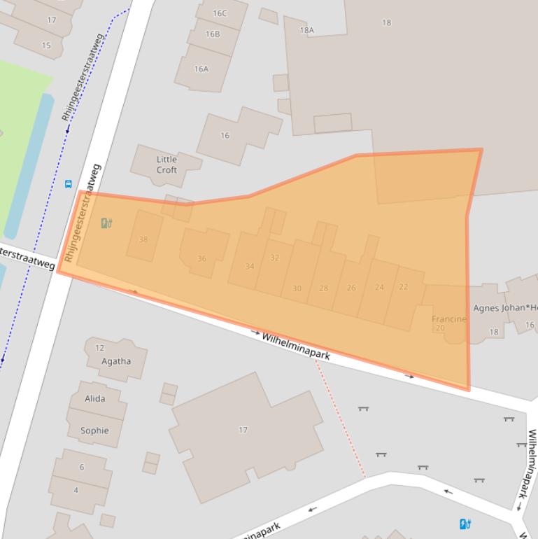 Kaart van postcodegebied 2342AH.