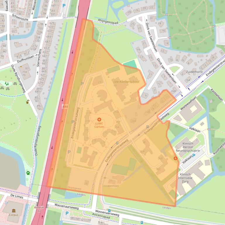 Kaart van postcodegebied 2342AK.