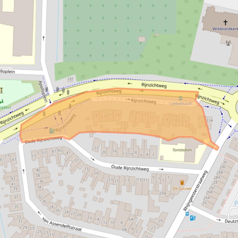 Kaart van postcodegebied 2342AW.