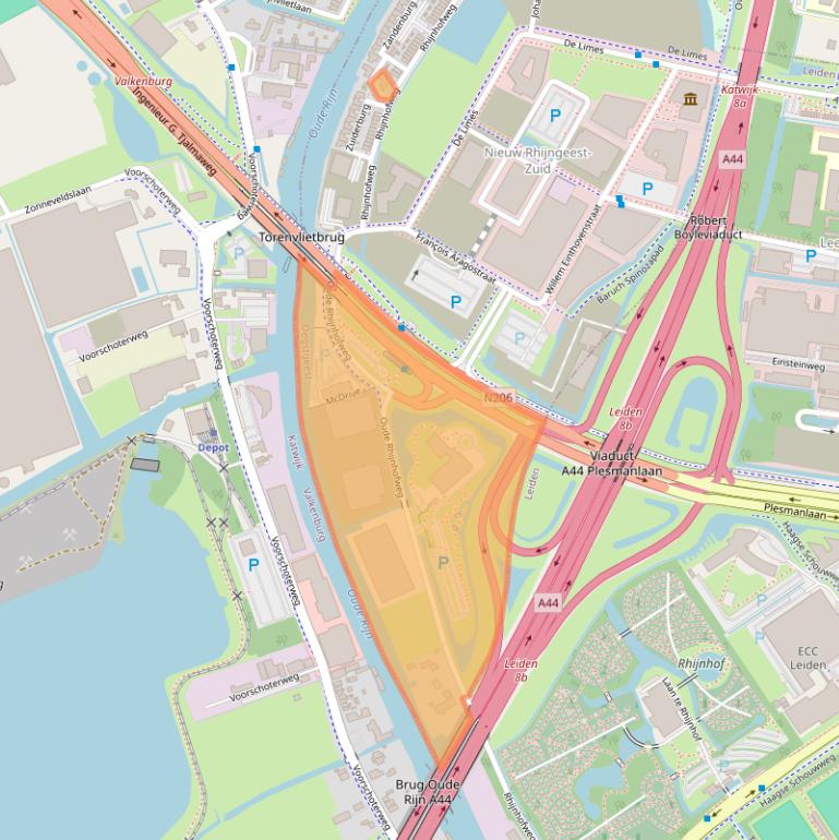 Kaart van postcodegebied 2342BB.