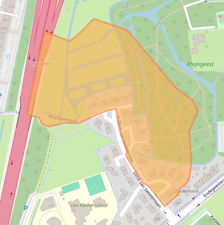 Kaart van postcodegebied 2342BE.
