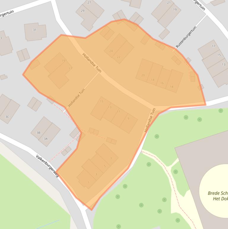 Kaart van postcodegebied 2342BG.