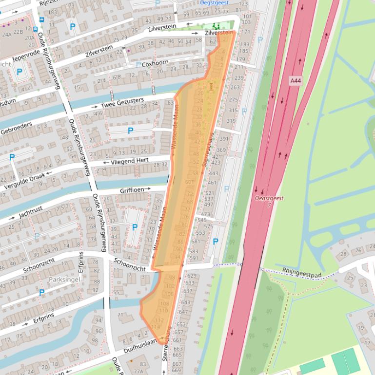 Kaart van postcodegebied 2342BN.