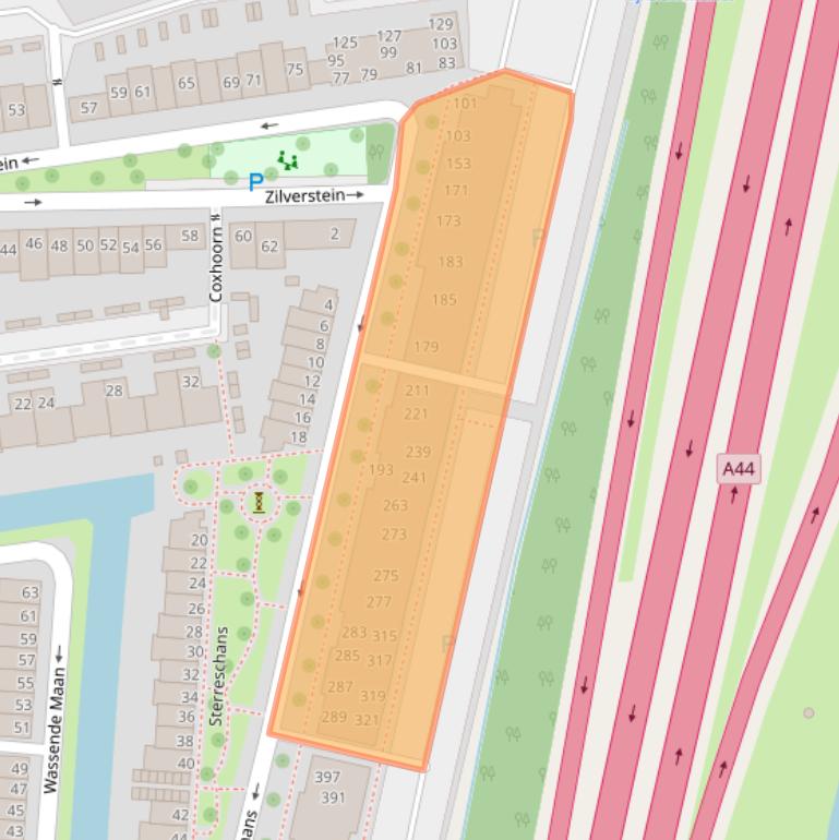 Kaart van postcodegebied 2342BP.