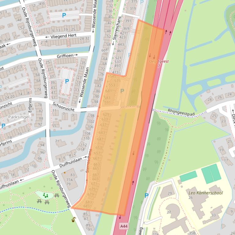 Kaart van postcodegebied 2342BR.
