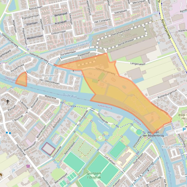 Kaart van postcodegebied 2342BZ.