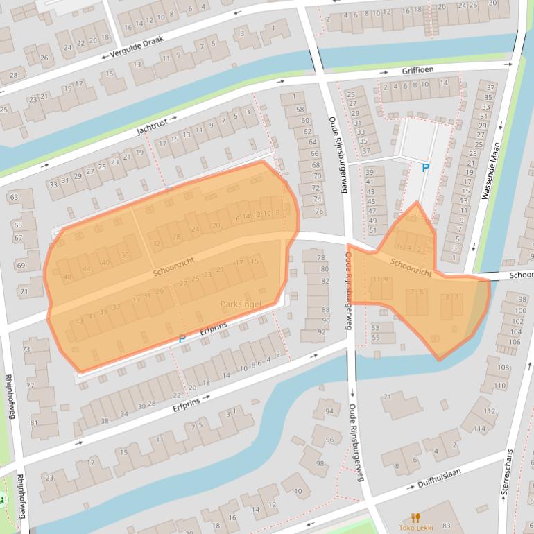 Kaart van postcodegebied 2342CD.