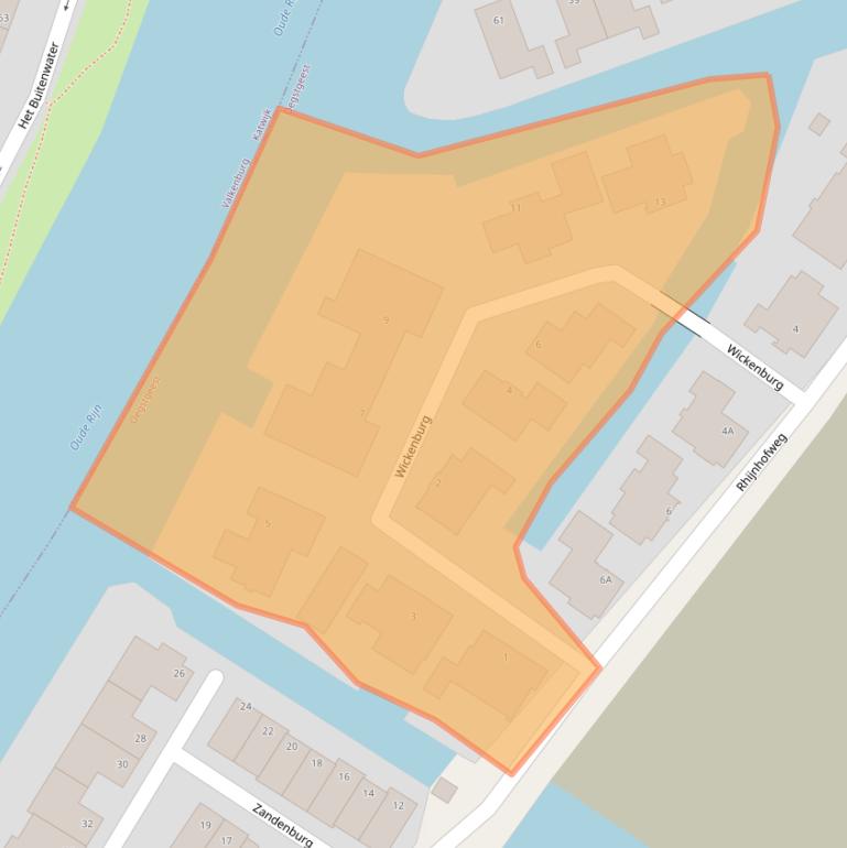 Kaart van postcodegebied 2342CE.